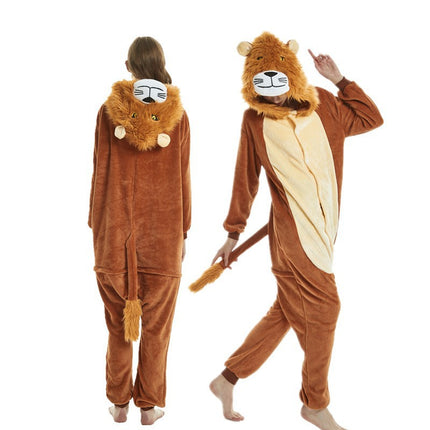 Mixed batch autumn and winter flannel adult cartoon conjoined animal pajamas cheese cat home clothes thick toilet wholesale