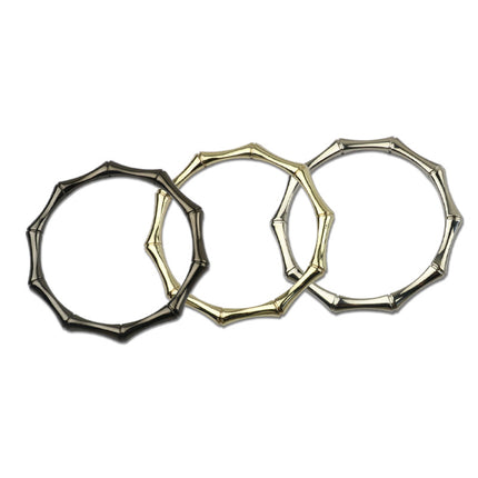 Luggage hardware accessories metal handle handbag DIY circle handle light gold bamboo knuckle hand handle