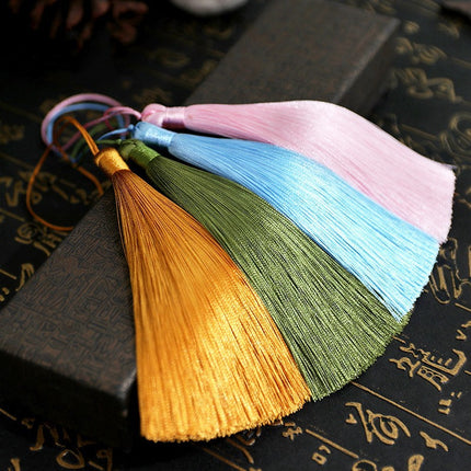 13cm Closed Tassel Fan Accessories Chinese Style Fan Pendant Bookmark Clothing Hanging Spike Accessories Jewelry Decoration Tassel