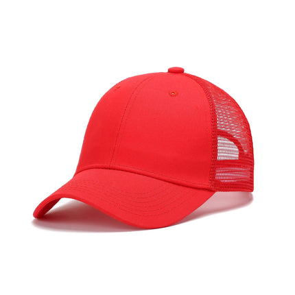 Amazon Cross-Border Pure Cotton Mesh Cap with Logo, Six-Panel Promotional Cap with Custom Printing, Travel Cap with Embroidery, Sunshade and Sun Protection Cap