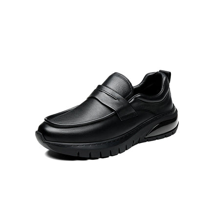 Factory Direct Supply Genuine Leather Men's Shoes Autumn New Fashion Casual Shoes Versatile Business Thick-Soled Slip-On Plus Suede Leather Shoes