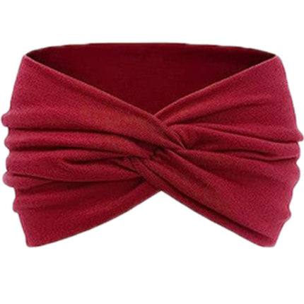 Amazon Wide Knitted Hair Band Yoga Sports Hair Band Pregnant Women Windproof Headscarf Elastic Anti-sweat Cross Hair Band Women
