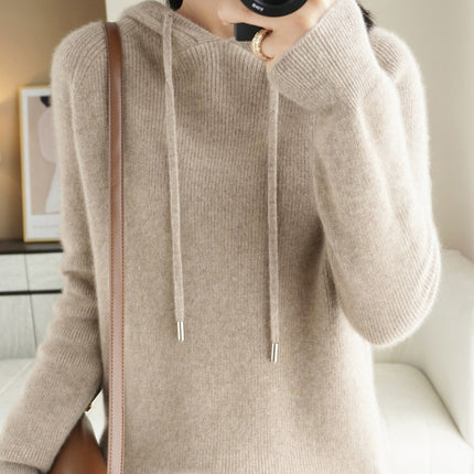 Long sleeve hooded pullover sweater women's bottoming sweater Korean style loose casual knitted sweater Spring and Autumn New hoodie