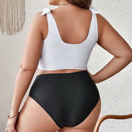 European and American New plus size Swimsuit Girl Split Swimsuit Triangle Set Beach High Waist Bikini Triangle Bikini
