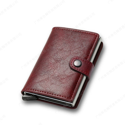 Rfid Anti-Theft Card Swipe Carbon Fiber Aluminum Alloy Credit Card Metal Card Holder Men's Wallet with Elastic Card Multi-Card Slot