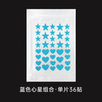 Pe material / 36 stars + love acne patch blue