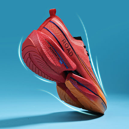 Cross-border plus size Couple Running Sports Leisure Real Explosive Carbon Plate Friction Sound Breathable Running Shoes Soft Sole Men's Shoes
