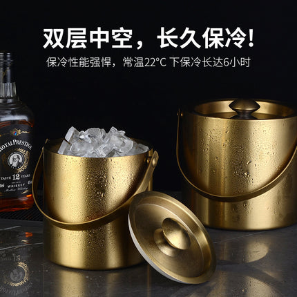 Ice bucket portable beer bucket stainless steel ice bucket bar beer champagne insulation ice bucket stainless steel bucket