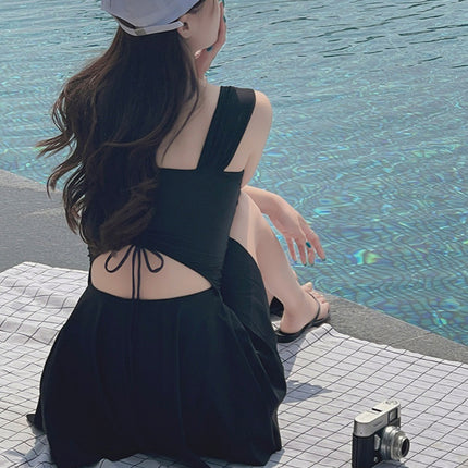 2025 New Swimsuit for Women, Conservative Belly-Covering, Slimming Look and Gathering Girl's High-End Hot Spring Anti-Exposure Swimsuit