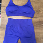 Deep sea blue bra and shorts set / Xs (european size is too large)