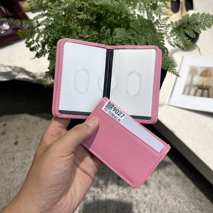 Cross-Border Foreign Trade New Genuine Leather Multi-Ring Binder Mirror Window Small Card Holder First Layer Cowhide Card Bag Document Storage Card Album Card Holder