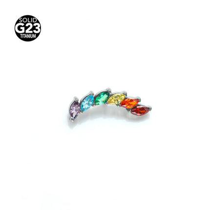 F-136 titanium alloy multicolor stitching zircon horse eye five zirconium earnail lip nail ear bone nail piercing jewelry wholesale