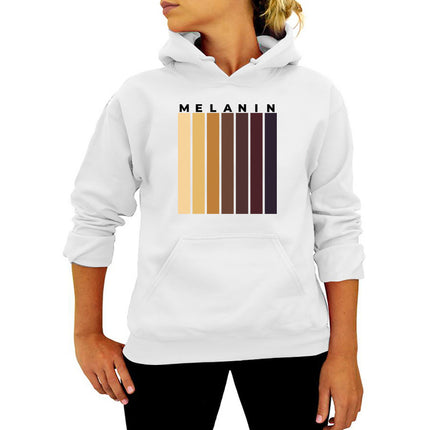 MELANIN striped printed hooded sweater autumn and winter European and American women's top loose Amazon foreign trade cross-border