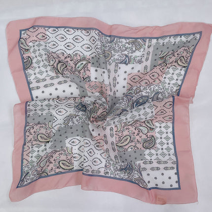 New Ethnic Style Cashew Flower Cotton and Linen Small Square Scarf 58X58 Breathable Retro Decorative Small Scarf Women's Scarf