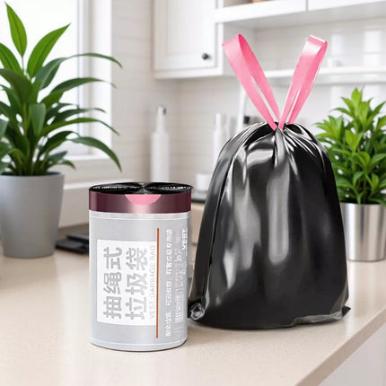 Free Shipping【Drawstring Type, Extra Thick, Large Roll】Garbage Bags with Handles, Kitchen Extra-Large Bags, Drawstring Garbage Bags, Thickened