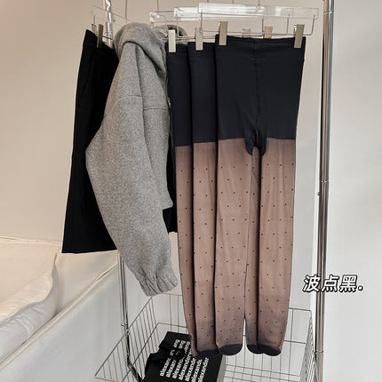 fleece-lined thickened skin-transparent photosensitive leg artifact two optional soft skin-friendly warm slim natural ladies pantyhose