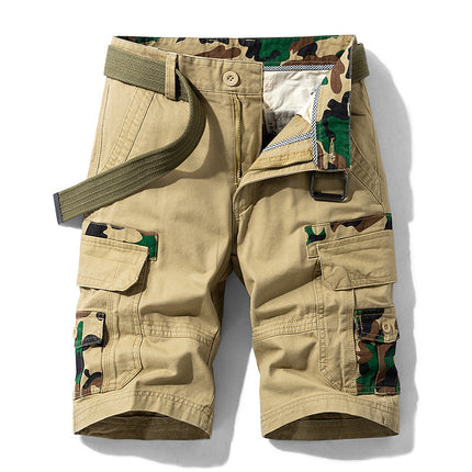 Men's Trendy Casual Pants Japanese Tooling Shorts Functional Straight Multi-Bag Pants Cross-Border Amazon