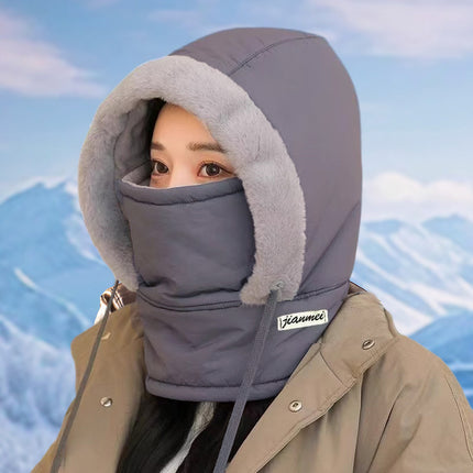 Hat Autumn and Winter Windproof Cycling Women's fleece-lined Thickened Mask Headgear Warm Northeast Cold-proof Lei Feng Hat Men's Winter