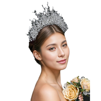 Star CX193 silver rhinestone alloy handmade hair band bridal bridesmaid wine dress headdress wedding dress hair band