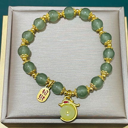 Imitation Hetian Yu bracelet female ins niche design non-fading retro light luxury temperament bracelet girlfriends gift Bai match