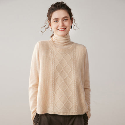 Autumn and Winter Cashmere Vest for Women, Round Neck, Thickened, Short Front and Long Back, Loose Fit, Sleeveless, Back Slit, Knitted Sweater