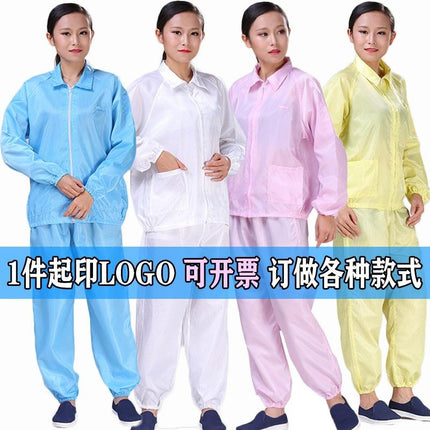 Electrostatic Clothing Top Dust-proof Clothing Split Set for Men and Women Blue and White Dust-free Clothes Lacquer Foxconn Short Work Clothes