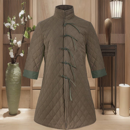Amazon Cross-border Men's Medieval Armor Cotton-padded Jacket Retro Jacket Eye-catching Contrast Thin Strap Cotton-padded Pirate Stand Collar