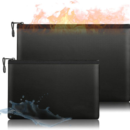 Factory Direct Sales High Temperature Resistant Fireproof Document Bag Silicone Fiberglass Household Commercial Safety Flame Retardant Storage Bag with Certification