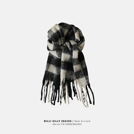 Yu Shuxin's Imitation Cashmere Scarf Women's Winter High-end 2024 Warm All-match Comfortable Scarf Hand-woven