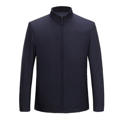 Winter Middle-Aged Men's down Jacket Casual Stand-Up Collar Dad's Trendy Warm Removable Liner White Duck down Jacket for Men