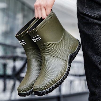 Rain Boots for Women, Waterproof and Rainproof, High-Top Men's Natural Rubber Water Boots, Outdoor Thickeneded Non-Slip and Wear-Resistant Rainy Day Water Shoes, Trendy