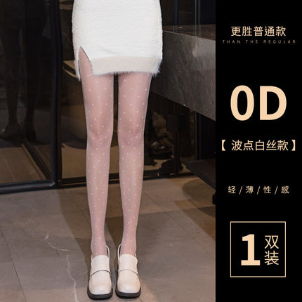 Guangzhou Baihui women's fishing net socks anti-hook silk thin love black silk long one-in-one socks European and American jk pantyhose wholesale