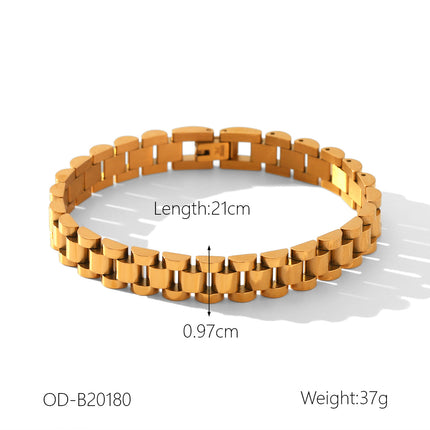 European and American Summer New Stainless Steel Bracelet Fashionable High-End Daily Commuting Titanium Steel Watch Chain Bracelet Women's Metal
