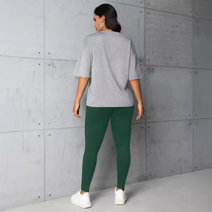 Fashion Joker Short Sleeve Leggings suit