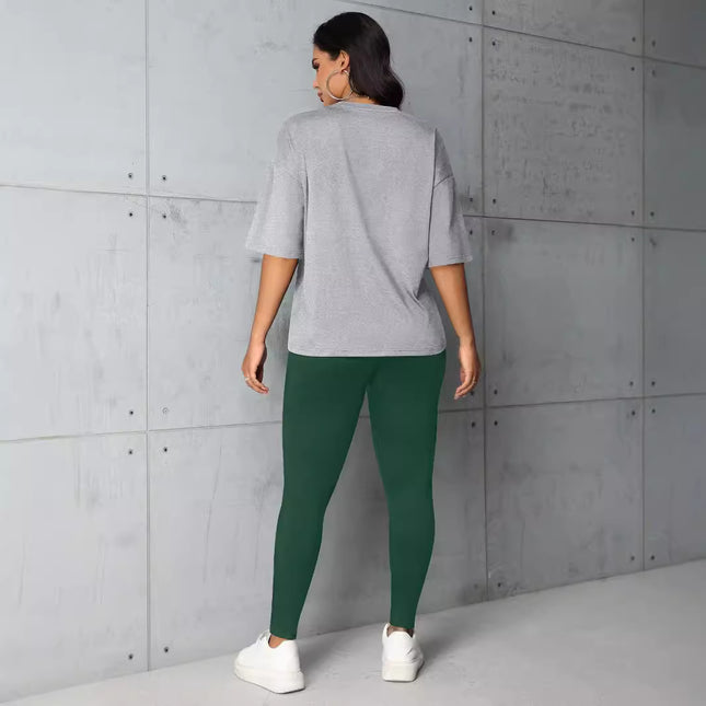 Fashion Joker Short Sleeve Leggings suit