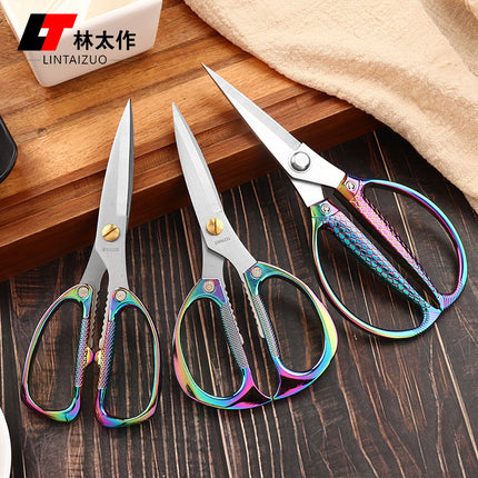 Lin Tai's Stainless Steel K82K26 Scissors Multifunctional Strong Alloy Scissors with Titanium-Plated Handle for Professional Use