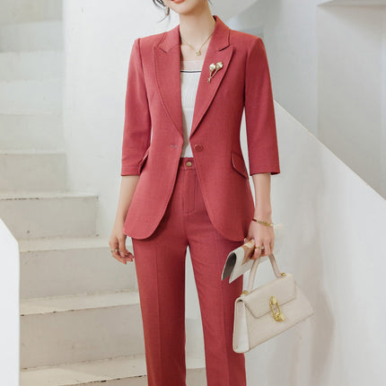 High-end business wear suit suit temperament manager interview business formal wear coat goddess fan professional half sleeve suit