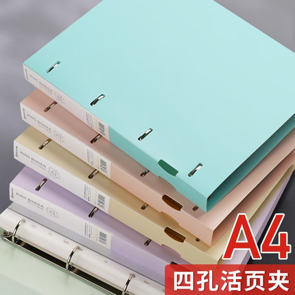 Learning Office Storage 4-Hole Loose-Leaf Folder Office Information Test Paper Storage Folder A4 Folder Manufacturer Wholesale