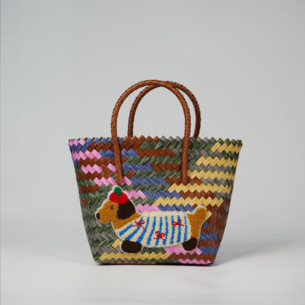 Woven Rattan Basket Bag Beach / Sac Panier Rotin Tressé Plage