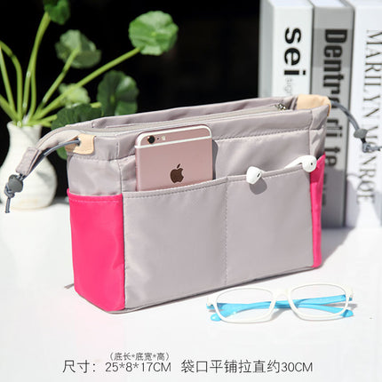 Red Tadpole Contrasting Color Bag, Inner Bag, Storage Bag, Organizer Bag, Multifunctional Women's Large-Capacity Cosmetic Bag, Travel