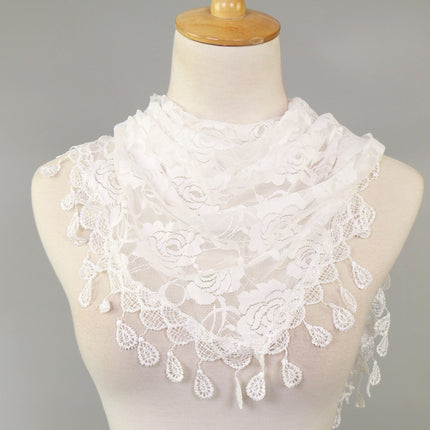 Hot Selling Lace Triangle Scarf Cut Out Korean Triangle Scarf Women's Export Hot Selling Summer Sun Protection Decorative Veil