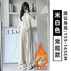 Off-white [autumn and winter style] with pockets / S