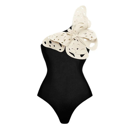 2025 new European and American beach holiday 3D butterfly decoration Amazon AliExpress one-piece swimsuit women cross-border explosions
