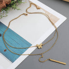 788j stainless steel butterfly necklace
