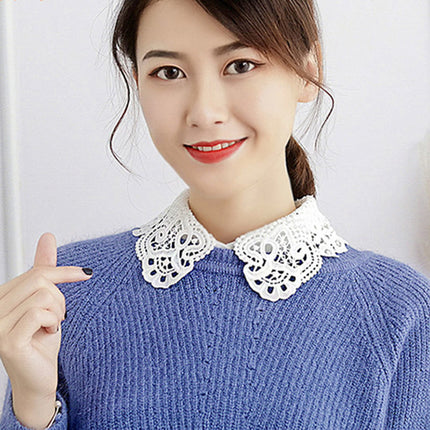 Spring Autumn Winter Holiday Collar All-match Sweater Decorative Plaid Fake Shirt New Arrival Pleated Collar Half High Collar Decorative Collar