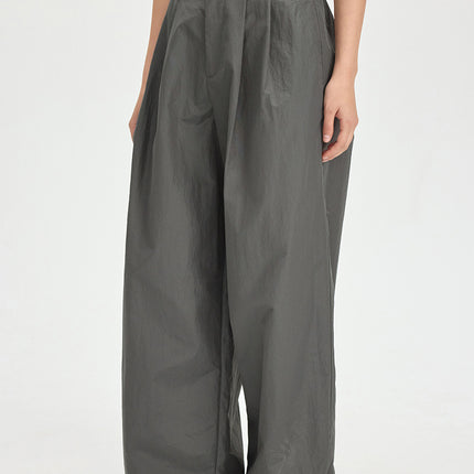 Love and Nancy Thirteen Lines Minimalist Summer Style Solid Color Simple Pressed Commuter Versatile Wide-Leg Casual Pants 11635