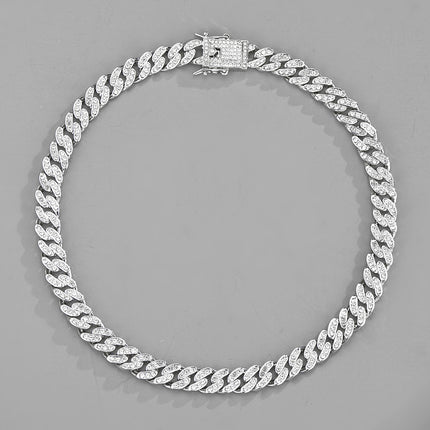Full diamond Cuban chain European and American hipster hip-hop rap jewelry 10mm Cuban hip-hop jewelry wholesale necklace female Joker