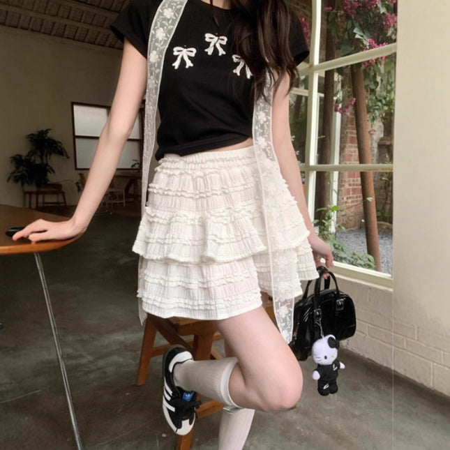 Real Shot of Ballet Style Sweet Cake Skirt for Women 2025 Summer and Autum New Fluffy Versatile Anti-Exposure Short Skirt Spring
