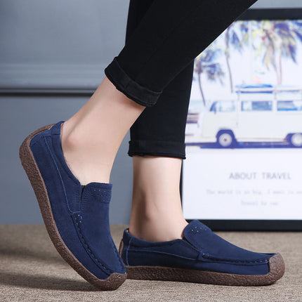 Cross-border women's shoes genuine leather flat heel slip-on casual shoes for teenagers and students nurse shoes pregnant women's mom shoes can be sent on behalf