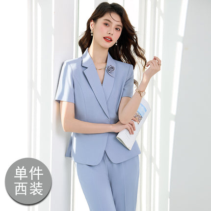 Professional Suit for Women Summer New Style Goddess Style Short-Sleeved Workwear Hotel Front Desk Jewelry Store Workwear Suit